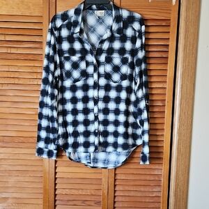 Passport Black and White Plaid Button Down Shirt